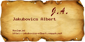 Jakubovics Albert névjegykártya